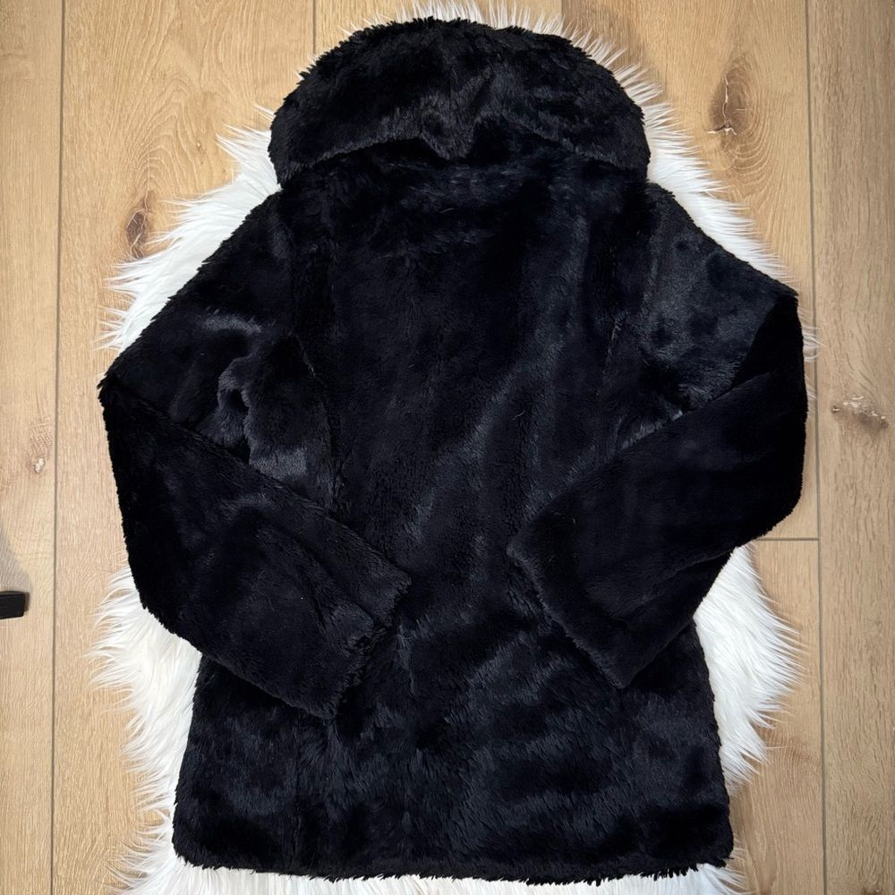 [Patagonia] Black Chenille Pelage High Pile Fleece Collared Jacket Girls Size 10 - Picture 5 of 5